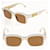 Fendi - O'Lock - Gafas de Sol Rectangulares - Blanco - Blanco roto  - vista 1