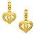 Chanel Vintage CC Heart Cut Out Drop Clip-On Metal D'oro