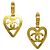 Chanel Vintage CC Heart Cut Out Drop Clip-On Metal D'oro
