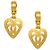 Chanel Vintage CC Heart Cut Out Drop Clip-On Metal D'oro