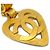Chanel Vintage CC Heart Cut Out Drop Clip-On Metal D'oro - vista 2
