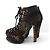 Botines de plataforma de piel de ternera leopardo Alaïa Castaño Gris