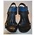 Sandali Chloé in pelle neri e blu con frange taglia 37 Nero - vista 3