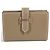 Tarjetero bifold H Logo Bearn de Hermès Beige Gris pardo
