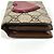 Billetera compacta Gucci GG Supreme Heart Logo Roja Beige - vista 3