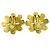 Chanel Vintage Flower Clip-On Metal D'oro - vista 2
