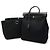 Borsa 2 in 1 Herbag AdPM in Tela Officier e Pelle di Hermès Nero