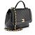 Chanel Chevron Pelle di Vitello Timeless Flap Borsa a Mano Nero - vista 2