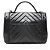 Chanel Chevron Pelle di Vitello Timeless Flap Borsa a Mano Nero - vista 3