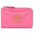 Tarjetero de piel de cordero Chanel 19 Rosa
