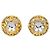 Chanel CC Round Metal and Crystal D'oro