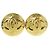 Chanel Vintage CC Round Clip-On Metal Small D'oro