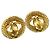 Chanel Vintage CC Round Cutout Clip-On Metal D'oro - vista 6