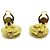 Chanel Vintage CC Round Clip-On Metal Small D'oro - vista 4
