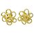 Chanel Vintage CC Flower Clip-On Metal D'oro