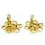 Chanel Vintage CC Flower Clip-On Metal D'oro - vista 2