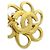 Chanel Vintage CC Flower Clip-On Metal D'oro - vista 4