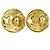 Chanel Vintage Orecchini a clip rotondi CC in metallo D'oro