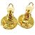 Chanel Vintage Orecchini a clip rotondi CC in metallo D'oro - vista 2