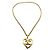 Pendente in metallo a forma di cuore CC di Chanel D'oro
