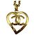Pendente in metallo a forma di cuore CC di Chanel D'oro - vista 2