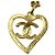 Pendente in metallo a forma di cuore CC di Chanel D'oro - vista 3