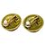 Chanel Vintage CC Round Clip-On Metal Small D'oro - vista 2