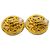 Chanel Vintage CC Round Clip-On Metal Small D'oro - vista 2