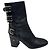Botas de couro dourado Achille pretas Laurence Dacade - vista 2