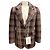 Braune Multi-Check Bonded-Anzugjacke von Acne Studios