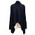 Autre Marque Herbst Cashmere Marine Hybrid-Ripp-Cape-Pullover Marineblau - Ansicht 3