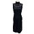 Vestido midi sem mangas de lã preta com gola alta Prada Preto
