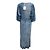 Peserico Midi-Kleid aus blauer Cordvelours mit Gürtel - Ansicht 3