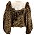 Top de terciopelo con estampado de leopardo marrón The Attico Castaño