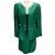Completo giacca e gonna in seta verde vintage Thierry Mugler
