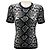Michael Kors Collection Banker Melange Python Jacquard Stretch Viscose Short Sleeve Sweater