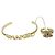 Chanel Logo Armreif mit Kette CC Metall mit Kristall Golden