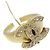 Chanel Logo Armreif mit Kette CC Metall mit Kristall Golden - Ansicht 3