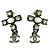 Orecchini pendenti Chanel CC in metallo con cristalli Argento