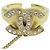 Bracciale rigido Chanel Logo con metallo CC e cristalli D'oro - vista 3