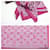 Sciarpa in seta con motivo Monogram Louis Vuitton Rosa Grigio - vista 6