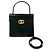 Céline Bolsa de couro com logo de círculo duplo Celine Preto