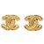 Chanel CC Clip-On Quilted Metal D'oro