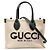 Borsa 2 in 1 in tela e pelle con logo Gucci Marrone Beige