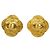 Chanel Clover Round Clip-On Metal D'oro