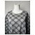 Vintage Burberry Karomuster Rundhals Pullover L Grau Schwarz - Ansicht 8