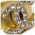 Bangles Chanel Logo con catena CC Metallo con Cristallo D'oro - vista 2