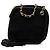Borsa con frange in suede trapuntato nero CC di Chanel