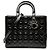 Dior Nero Grande Borsa in Pelle Laccata Cannage Lady Dior