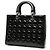 Dior Nero Grande Borsa in Pelle Laccata Cannage Lady Dior - vista 2